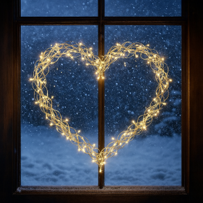 Langtidsholdbar Slv Metal Hjerte LED Lyskde. vlg mellem 2 str.