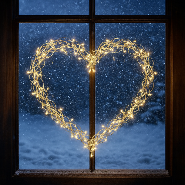 Langtidsholdbar S�lv Metal Hjerte LED Lysk�de. v�lg mellem 2 str.
