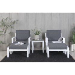Loungest i aluminium med gr all-weather hynder - Model: Barcelona - Vlg farve