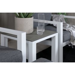 Loungest i aluminium med gr all-weather hynder - Model: Barcelona - Vlg farve