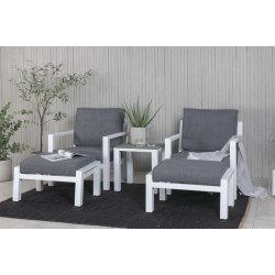 Loungest i aluminium med gr all-weather hynder - Model: Barcelona - Vlg farve
