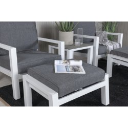 Loungest i aluminium med gr all-weather hynder - Model: Barcelona - Vlg farve