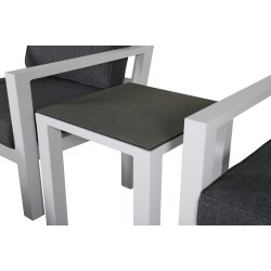 Loungest i aluminium med gr all-weather hynder - Model: Barcelona - Vlg farve