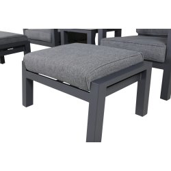 Loungest i aluminium med gr all-weather hynder - Model: Barcelona - Vlg farve
