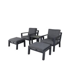 Loungest i aluminium med gr all-weather hynder - Model: Barcelona - Vlg farve