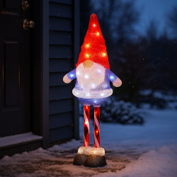 Festlig Akryl Nisse 68cm til indendrs og udendrs brug 