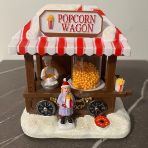 Popcorn-vogn med LED - Farverig og Sjov Juledekoration til Dit Hjem