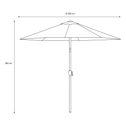 Marknadsparasoll - : 3 m - w / Tilt. Vlj frg - Vattentt + Dug har UV30+ solskydd. Mod. Sevilla