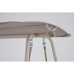 H�j-kvalitets 3 personers h�ngesofa i nylon textil. inkl. luksus all-weather hynder beige - vedligeholdelsesfri