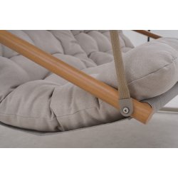 H�j-kvalitets 3 personers h�ngesofa i nylon textil. inkl. luksus all-weather hynder beige - vedligeholdelsesfri