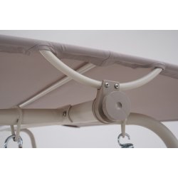 H�j-kvalitets 3 personers h�ngesofa i nylon textil. inkl. luksus all-weather hynder beige - vedligeholdelsesfri