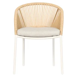 Havem�bels�t � Vedligeholdelsesfrit Havebord 205x90 cm &amp; 6 Komfortable Havestole i Aluminium og Rattanlook med hynder