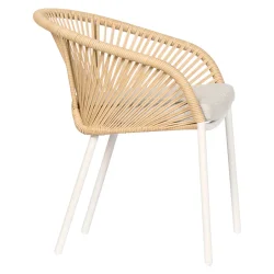 Moderne havestol i aluminium og rattanlook med komfortabel hynde � B57xD64xH76 cm