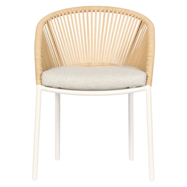 Moderne havestol i aluminium og rattanlook med komfortabel hynde � B57xD64xH76 cm