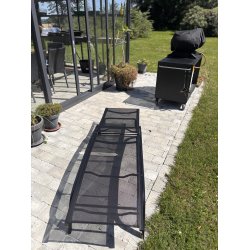 Lkker aluminium og textilenes solvogn - med hjul - sort 