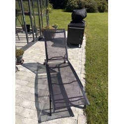 Lkker aluminium og textilenes solvogn - med hjul - sort 