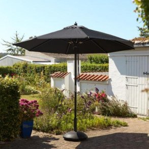 Sort parasol - : 3m - Vandtt + Dug har UV50+ solbeskyttelse. Model: Capri nero