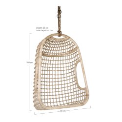 Smuk naturfarvet hngestol i rattan, uden reb - Model: Amsterdam