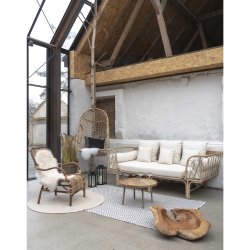 Smuk naturfarvet hngestol i rattan, uden reb - Model: Amsterdam