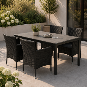 Lise havem�bels�t til 4 personer � vedligeholdelsesfrit i elegant sort og gr�