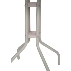 Rundt caf�bord i lysegr�t st�l og matteret glas - �60xH70 cm - Vedligeholdelsesvenligt caf�bord til altanen eller terrassen