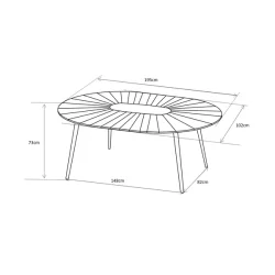 Vedligeholdelsesfrit havebord 4-8 Personer - 195X102 cm