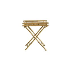 Naturfarvet bakkebord i bambustr med smukt design - Model: Agnes