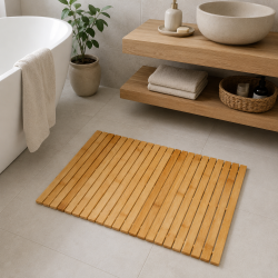 Naturlig badem�tte i bambus 40x60 cm - Foldbar og pladsbesparende 