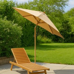Olefin parasol -  2,5 meter - vlg farve - Vandtt + Dug har UV50+ solbeskyttelse. Model: Cannes