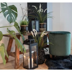 Naturfarvet bnk i teaktr til indendrs og udendrs brug, 90x25xH:45 cm - Model: Lina