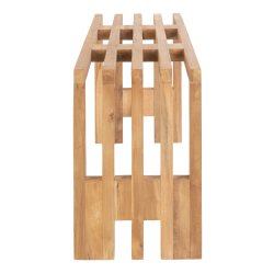 Moderne ribbet bnk i teaktr til bde indendrs og udendrs brug - Model: trallebnk- Vlg str.