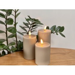 S�t af 3 LED lys i rillet m�nster inkl. fjernbetjening - F�s i flere farver!