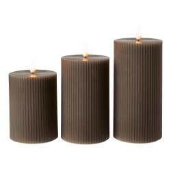 S�t af 3 LED lys i rillet m�nster inkl. fjernbetjening - F�s i flere farver!