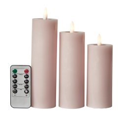 S�t af 3 LED lys som kan blafre og ser meget �gte ud. Fjernbetjening medf�lger - V�lg farve