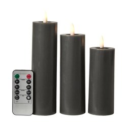 S�t af 3 LED lys som kan blafre og ser meget �gte ud. Fjernbetjening medf�lger - V�lg farve