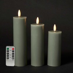 S�t af 3 LED lys som kan blafre og ser meget �gte ud. Fjernbetjening medf�lger - V�lg farve