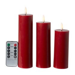 S�t af 3 LED lys som kan blafre og ser meget �gte ud. Fjernbetjening medf�lger - V�lg farve