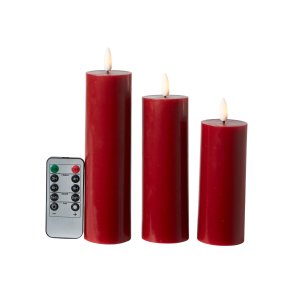 Batteridrevet LED bloklys med 3D vge. 12,5, 15 og 17,5 cm. hj - vlg farve: