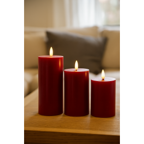 St  3 LED bloklys i tre forskellige strrelser med multifunktionsfjernbetjening - vlg farve: