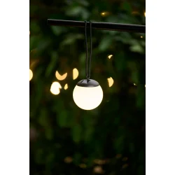 Solcelle h�ngende kugle �10 cm med varmt LED-lys og amorft solpanel