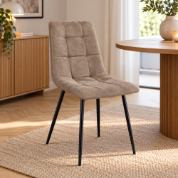Stilren och bekv�m matstol med svarta metallben � Modell: Middelfart matstol � V�lj f�rg och material p� sitsen
