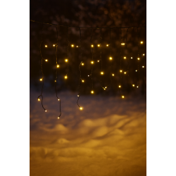 LED hngende lyskde med istapper med adapter - 200 LED 5 meter