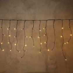 LED hngende lyskde med istapper med adapter - 200 LED 5 meter