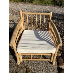 Lnestol i bambusflet inklusiv hynde