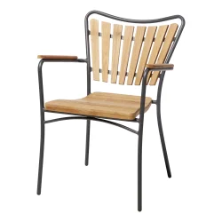 Vedligeholdelsesfrit Ella haves�t � stort rundt havebord �150 cm &amp; 6 havestole i antracit