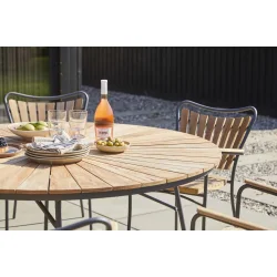 Vedligeholdelsesfrit Ella haves�t � stort rundt havebord �150 cm &amp; 6 havestole i antracit