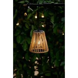 H�ngende solcellelampe - Stemningsfuld lanterne med varmt LED-lys og solpanel - B17,5�D17,5�H47,5 cm