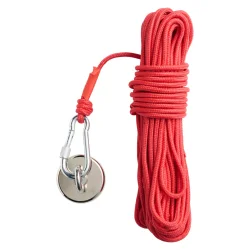 Robust fiskemagnet i st�l og nylon med 150 kg tr�kkraft - Perfekt til magnetfiskeri