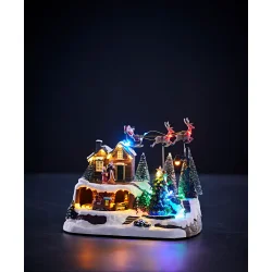 Flyvende Julemand Landsby - En Magisk Julestemning med Lys, Bevgelse og Musik