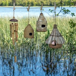Hngende vindspil i mrkt bambustr - speedtsberg